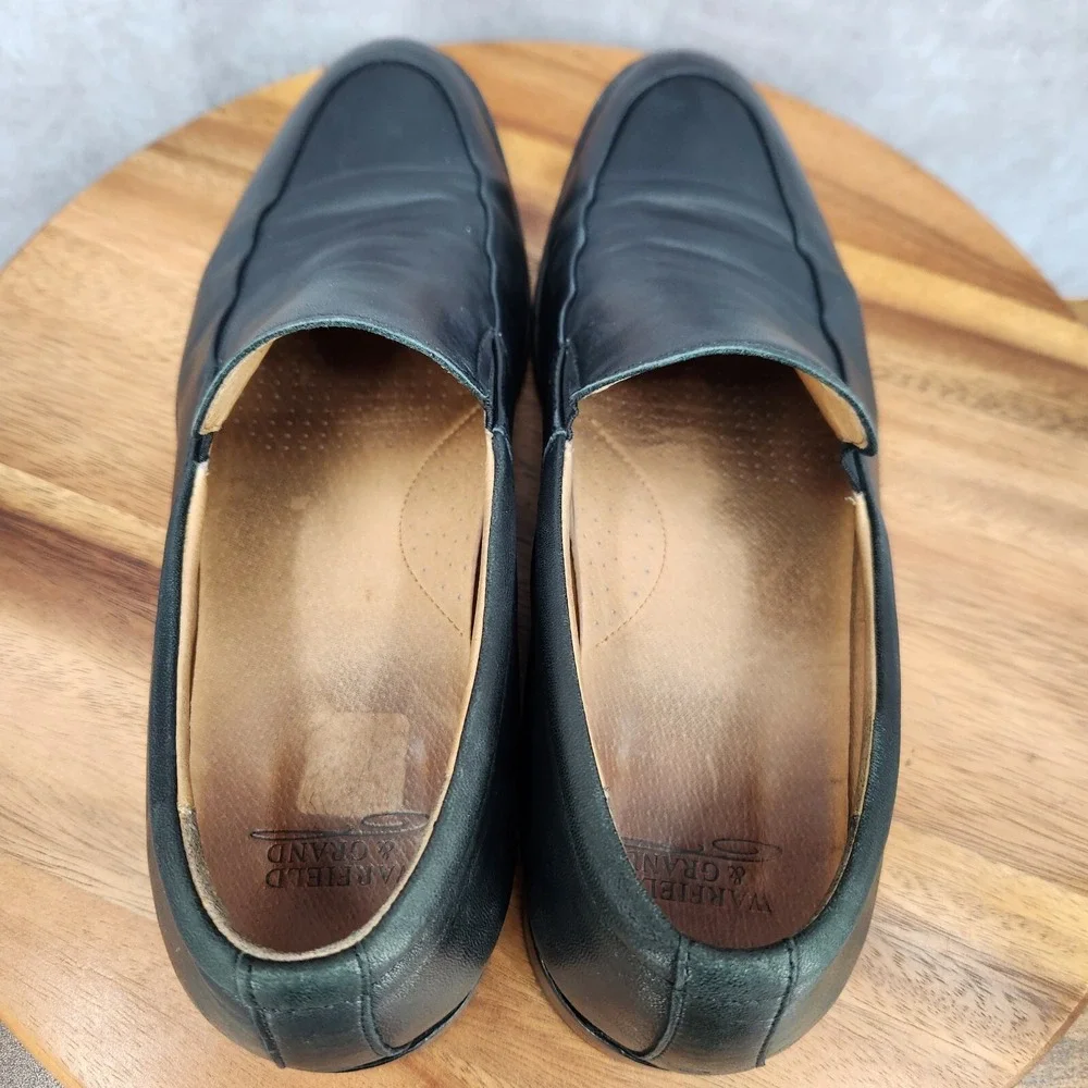 Warfield & Grand Loafer Mens‎ 10 Jackson Black Leather Slip On Shoes 90903